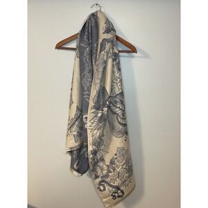 Marcus Adler Soft Fringe-Trim Natural Scarf Cottagecore Butterfly